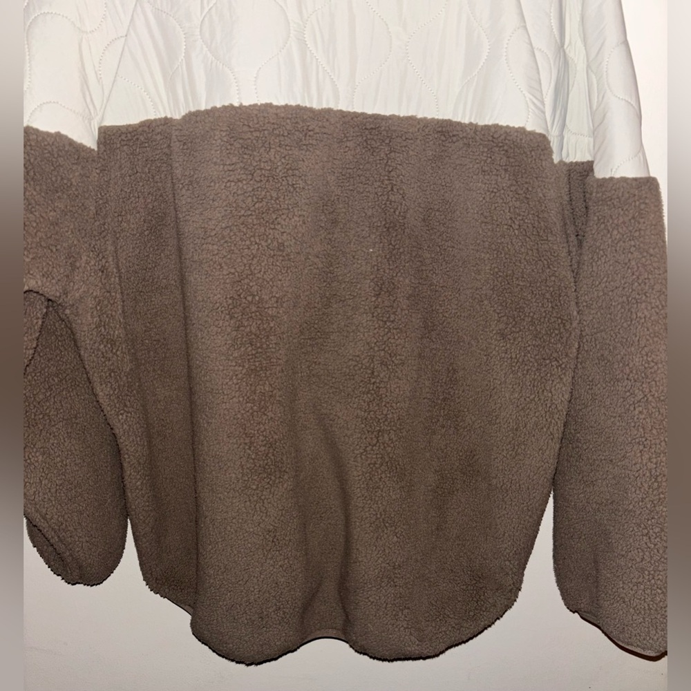 NWOT Free People Movement Drifter Quilted Crew Fossil Combo Pullover Fleece Sm - Picture 10 of 12